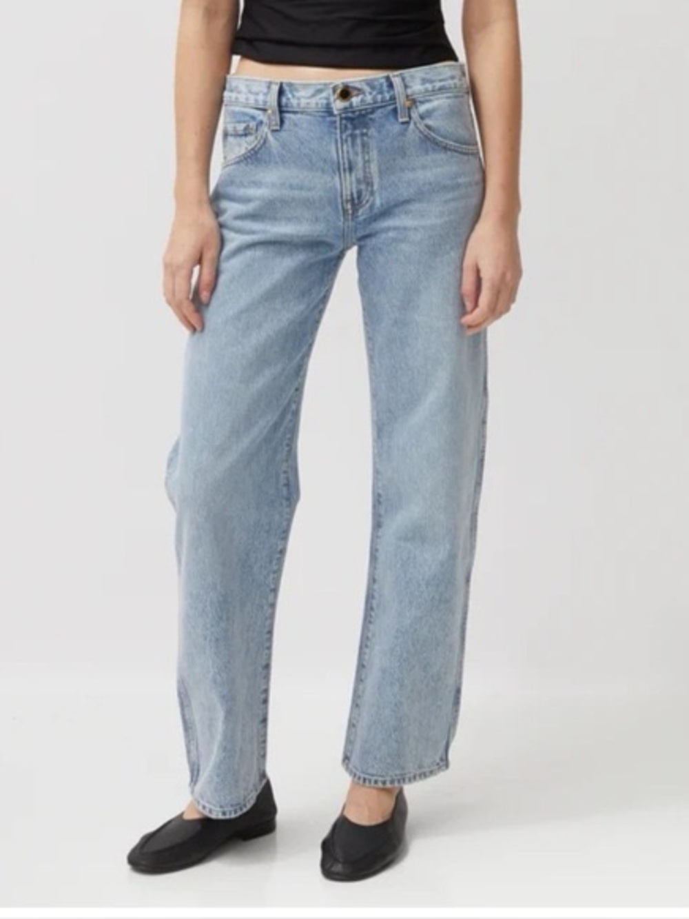 KHAITE Kerrie Light Blue Straight-Leg Jeans size 24